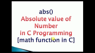 c program to find absolute value of a number