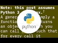 Understanding generators in Python