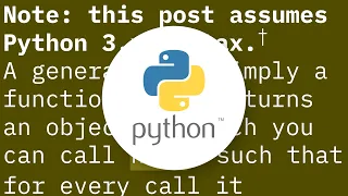 Understanding generators in Python