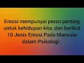 Download Lagu 10 Jenis Emosi Pada Manusia dalam Psikologi