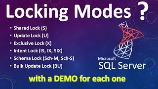 What are the different locking modes present in SQL SQL Server Locking modes SQL interview Q A