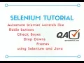 Selenium Java - Automate radio buttons check boxes drop downs frames