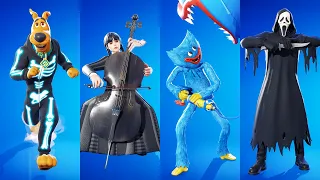 ALL NEW Fortnite Halloween Dances & Emotes (Huggy Wuggy, Scooby-Doo, Wednesday Dance, Fortnitemares)
