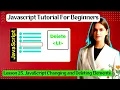 Lesson 25 JavaScript Changing and Deleting Elements