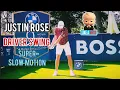 Justin Rose 3 Wood Swing in Super Slow Motion face on