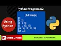 Python Program to Print Bell Triangle in Hindi Bell Triangle Program in Python Bell Numbers