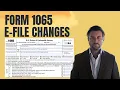 Form 1065 E-File Changes - No Longer Using FOREIGNUS for Nonresident Partners