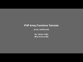PHP Array Functions - 16 array