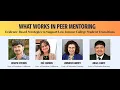 What Works in Peer Mentoring webinar recording