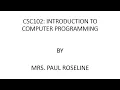 Introduction to Computer Programming II