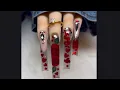 Sheer Black Rose Valentines Day Nails Acrylic Tutorial