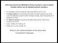 Program to Find LCM of two Numbers using Python Programming Language