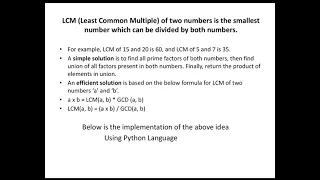 Program to Find LCM of two Numbers using Python Programming Language