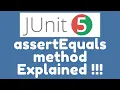 JUnit 5 Assertions - assertEquals method