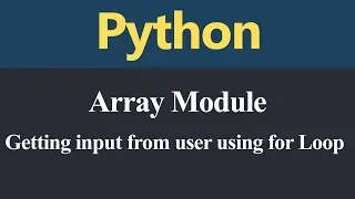 Getting Array input from user using for Loop in Python Hindi