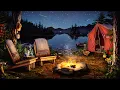 Download Lagu Campfire by the Lake Ambience with Crickets, Owls, Water, \u0026 Night Sounds for Relaxation \u0026 Sleep