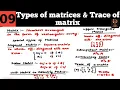 Linear algebra Definition of matrix types of matrices upper triangular matrix trace of matrix