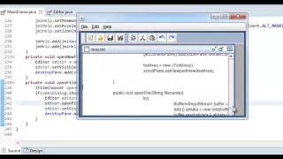 23 Using JTextArea document listener Simple Editor