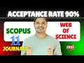 11 High Acceptance Rate Journals 50-90 Scopus Web of Science Indexed Free October 2025