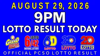 9pm Lotto Result Today August 29 2026 PCSO
