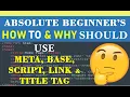 HTML Tutorial Title Script Link Meta Tags Web Development Tutorials Fixwebnow
