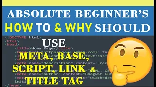 HTML Tutorial Title Script Link Meta Tags Web Development Tutorials Fixwebnow
