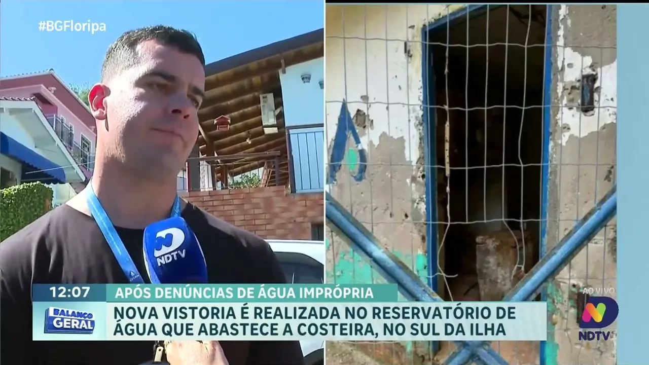 Nova vistoria é realizada no reservatório de água que abastece a Costeira, no Sul da Ilha