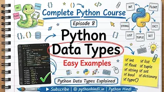 Python Data Types Explained int float str bool list Python Course 2026 Episode 8