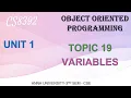 CS8392 - OBJECT ORIENTED PROGRAMMING