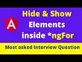 Part 9 Hide Show Toggle elements inside ngFor in Angular 10 Most asked Interview Questions