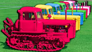 Mini Tractors With Colors - BIG SURPRISE! TINY KAZAKH TRACTOR TRUCK LOAD - Farming Simulator 25