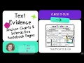 Text Evidence Anchor Charts Interactive Notebook Pages