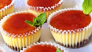 ⭐️ EL POSTRE MÁS RICO Y FÁCIL, EN 3 MINUTOS, MINI-CHEESECAKES FÁCIL Y RÁPIDO❤