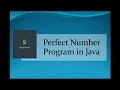Perfect Number in Java Java Program to Print Perfect Numbers Between Given Range