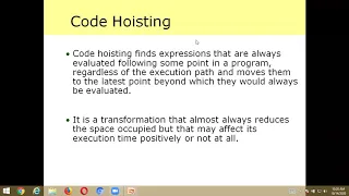 3 2 COMPILER DESIGN - GLOBAL OPTIMIZATION Cont