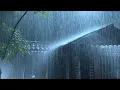Lagu Overcome Insomnia with Heavy Rain \u0026 Thunder Sounds Echo Around the Tin Roof in Foggy Forest at Night