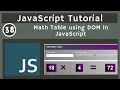 38 Math Table Part 2 using JS DOM in JavaScript javascript tutorial UiBrains NAVEEN SAGGAM