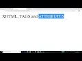 HTML Tutorial XHTML TAGS ATTRIBUTES
