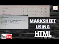 HoW tO MaKE MARKSHEET UsiNg HTML MAGIC OF HTML SIMPLE WAY MARKSHEET