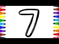 Number 7 Drawing Painting And colouring for the preschool kids and toddlers