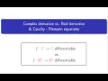 Complex derivative vs Real derivative and Cauchy-Riemann equations