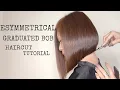 How To Cut Asymmetrical Graduated Bob Medium Length Full Haircut