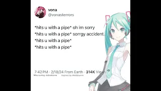 Hatsune Miku Hits You With A Pipe Talkloid Hatsunemiku 