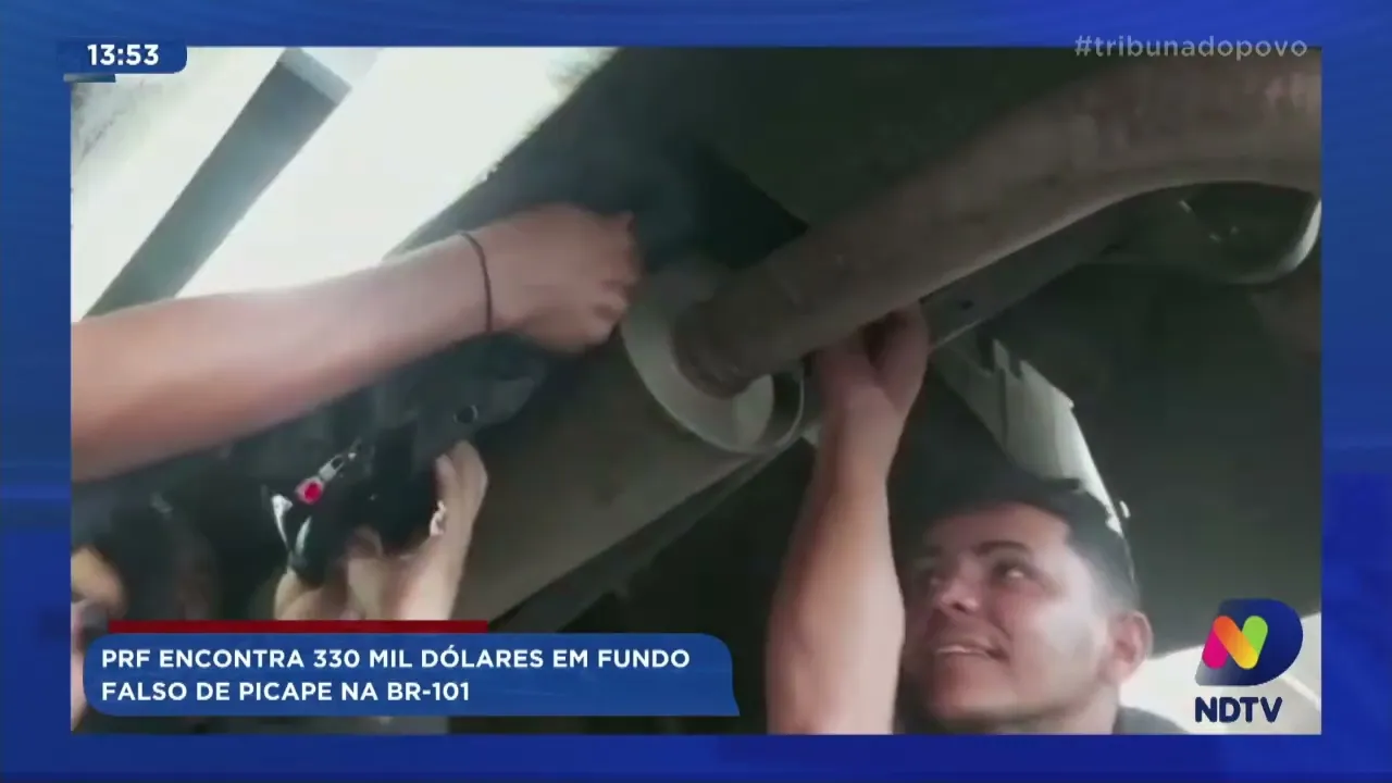 PRF encontra 330 mil dólares em fundo falso de picape na BR-101