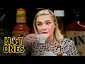 Florence Pugh Sweats From Her Eyebrows While Eating Spicy Wings Hot Ones