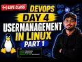 DevOps Day 4 User Management in Linux Part 1 Linux User Management Commands Hindi 2026