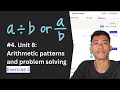 Unit 8 Exercise 3 Arithmetic patterns and problem solving
