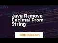 java remove decimal from string