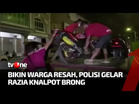 Polisi Sita Puluhan Motor  dengan Knalpot Brong