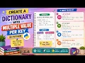 Create a Dictionary with Multiple Values Per Key in Python Python Dictionary with Multiple Values